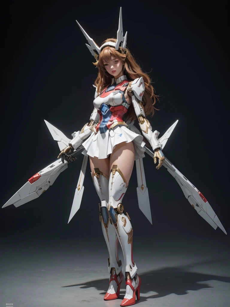 Textured skin, Super Detail, high details, High quality, Best Quality, hight resolution, 1080p, Gorgeous beauty、Girl with Beautiful Mecha Body、(Gundam) Girl with robot body