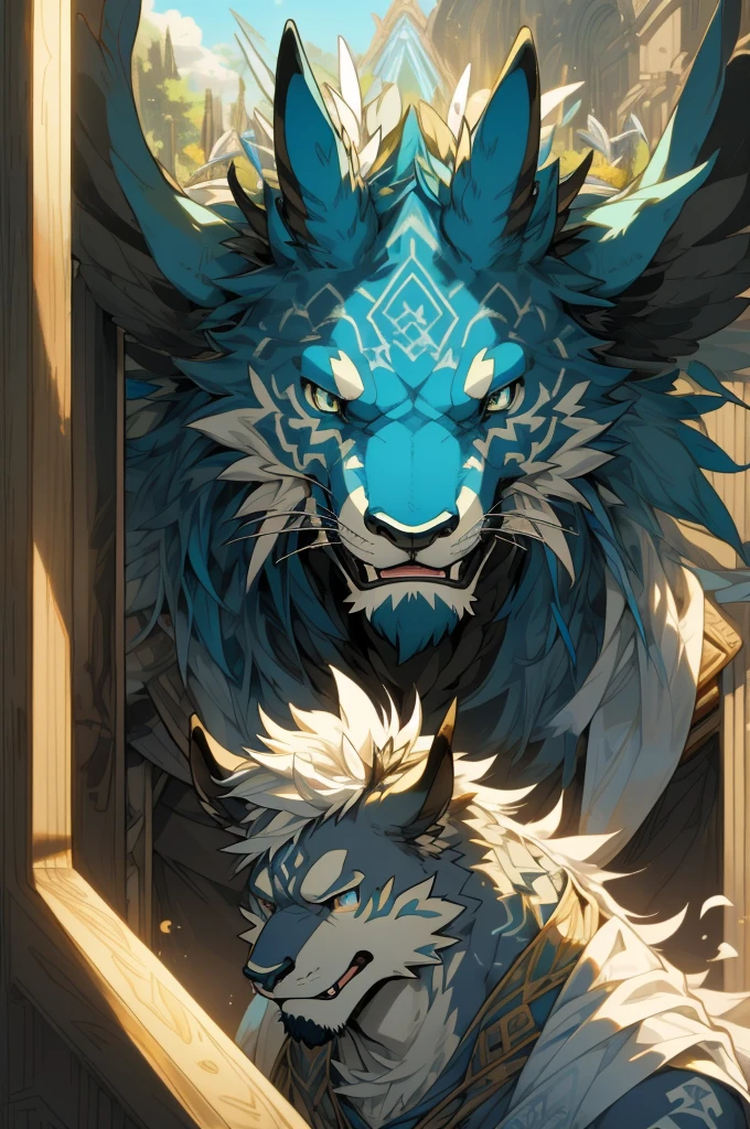 ((masterpiece)), (Extremely detailed), (best quality), Detailed background, (The style of the Ark of Tomorrow), (Concept Art, Role List),absurd(Very detailed and beautiful face and eyes)Perfect anatomical structure(Angelic handsome boy, Beast field, )(Furry personification),