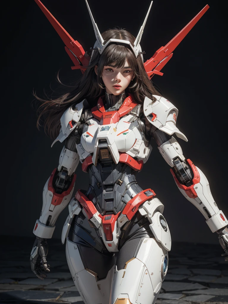 Textured skin, Super Detail, high details, High quality, Best Quality, hight resolution, 1080p, Gorgeous beauty、Girl with Beautiful Mecha Body、(Gundam) Girl with robot body