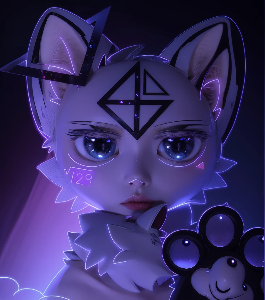 Anime cat with a purple and blue triangle on its head, arte fursona, fursona!!!!, anime catgirl, furry art!!!, very beautiful furry art, pov furry art, by Kanbun Master, furry art, fursona peludo, furry furaffinity, digital art on pixiv, unknown artstyle, professional furry drawing, neferpitou