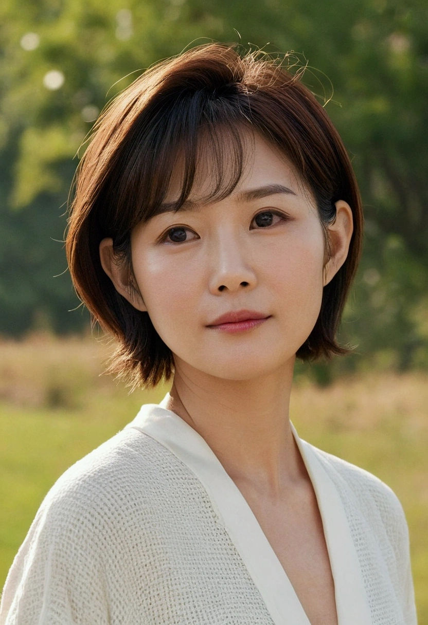 high resolution、high quality、high resolution delicate Wife Landscape Shortcut Hair Style Straight Neck Hunchback Negative I'm not feeling well Lucky 80age