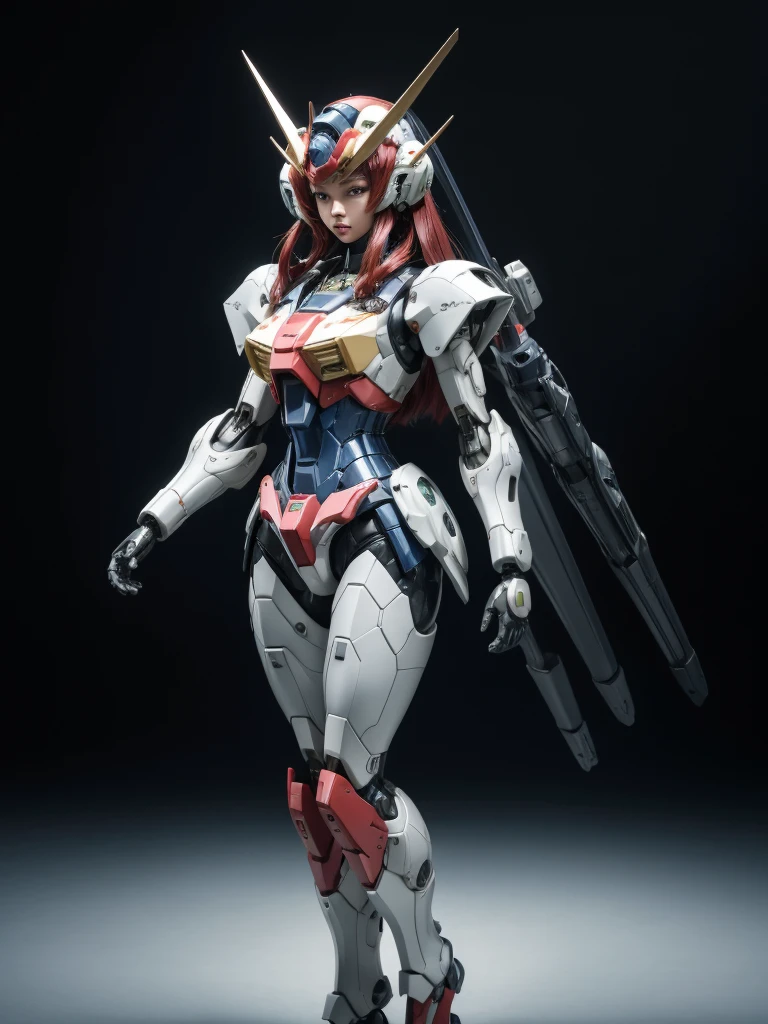 Textured skin, Super Detail, high details, High quality, Best Quality, hight resolution, 1080p, Gorgeous beauty、Girl with Beautiful Mecha Body、(Gundam) Girl with robot body