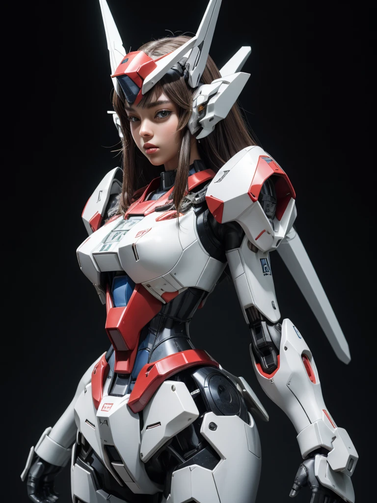 Textured skin, Super Detail, high details, High quality, Best Quality, hight resolution, 1080p, Gorgeous beauty、Girl with Beautiful Mecha Body、(Gundam) Girl with robot body