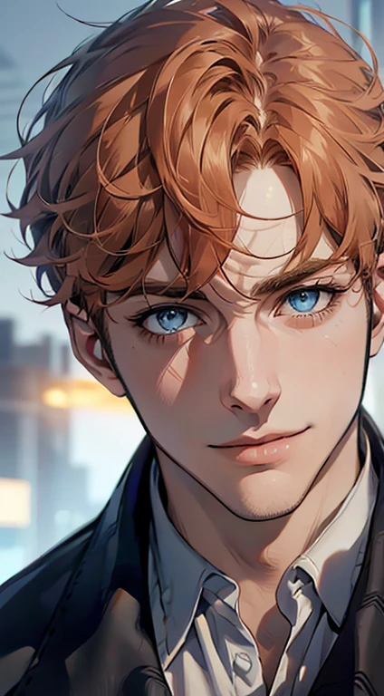 (best quality,4k,8k,highres,masterpiece:1.2),ultra-detailed,(realistic,photorealistic,photo-realistic:1.37),1 man,31 years old,mature man,very handsome,without expression,smile,short grey b
Orange hair,blue eyes,penetrating gaze,perfect face without errors,imposing posture,businessman,office background,cinematic lighting,hdr image