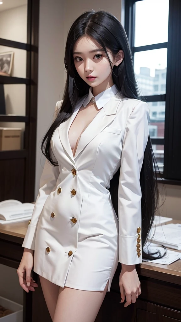 woman, Short pencil skirtwhite, สวมsuitwhite, (สาวสวยTwo meter long hair, my hair is very long., extra long hair, long black hair), (suitสไตล์อิตาลี, suitสองปุ่ม), (Italian suit, white suit, Set of two buttons), (ใส่suitwoman, Business woman&#39;suit, white), (suitwomanwhite), (เสื้อเชิ้ตwhite), necktie, (necktieสั้นสีดำ, necktieสีดำ, necktieผอม, ถักnecktie), (military rank insignia), (Short pencil skirtwhite), (Dynamic posts), full body, (A gigantic rift), (big breasts, thin body, small waist, hips raised, small thighs, Long legs), high-heelsสีดำ, (Short pencil skirt, white), Wearing a suit for a business woman, (Wearing a white businessuit, suitนักธุรกิจหญิงwhite), (tight, military regalia, เสื้อwhite, กระโปรงwhite), (black shoes), (Two gold suit buttons, Two meter long hair, suitเข้ารูป, เสื้อsuitwhiteทรงธรรมดารัดรูป), (black shoes, high-heels), (stand, walk, elegant gesture, Dynamic posts), short dress, earring, garden, monument