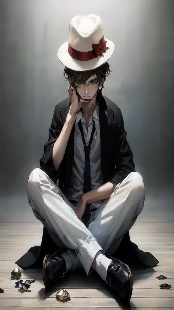 (best quality,4k,8k,highres,masterpiece:1.2),ultra-detailed,(realistic,photorealistic,photo-realistic:1.37),1 man,31 years old,mature man,very handsome,without expression,smile,short grey brown hair,blue eyes,penetrating gaze,perfect face without errors,imposing posture,businessman,office background,cinematic lighting,hdr image