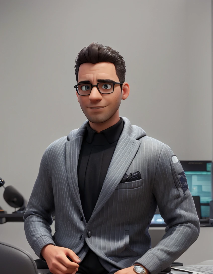arafed news anchor , a geek wearing a black hoodie , sitting at a table with a laptop and a microphone, unsplash, realism, , in a streamer studio room, neon ambiance , looking to camera, a photo of a man, portrait shot 8 k, photo portrait, looking towards the camera , ultra detail, high resolution, ultra detailed, best quality, amazing, top quality, extremely detailed CG unity 8k wallpaper, cinematic lighting.