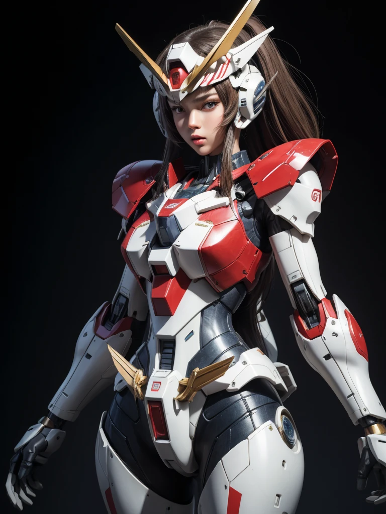 Textured skin, Super Detail, high details, High quality, Best Quality, hight resolution, 1080p, Gorgeous beauty、Girl with Beautiful Mecha Body、(Gundam) Girl with robot body