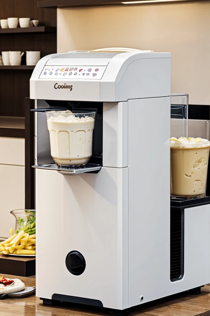 Ice creame machine un the cooking