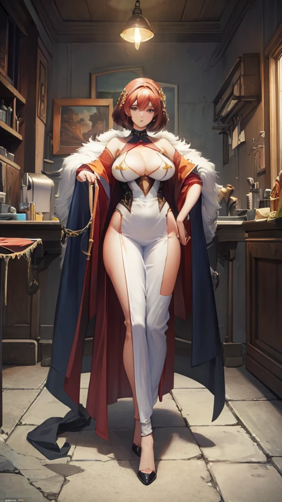 (masterpiece, 4K ,Super detailed:1.2), (anime:1), (Perfect quality), The whole body is shown, View Viewer, Female Swordsman, Muscular and ultra violent, Powerfully々And, RPG concept art character, armor, Holding a sword, short hair