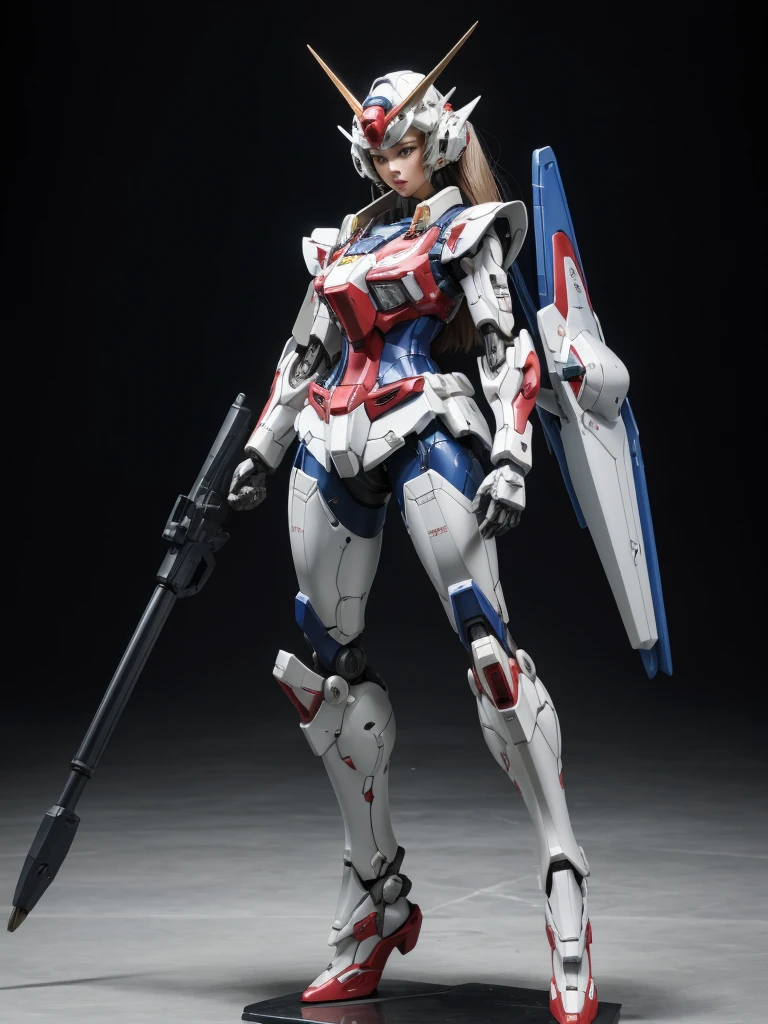 Textured skin, Super Detail, high details, High quality, Best Quality, hight resolution, 1080p, Gorgeous beauty、Girl with Beautiful Mecha Body、(Gundam) Girl with robot body