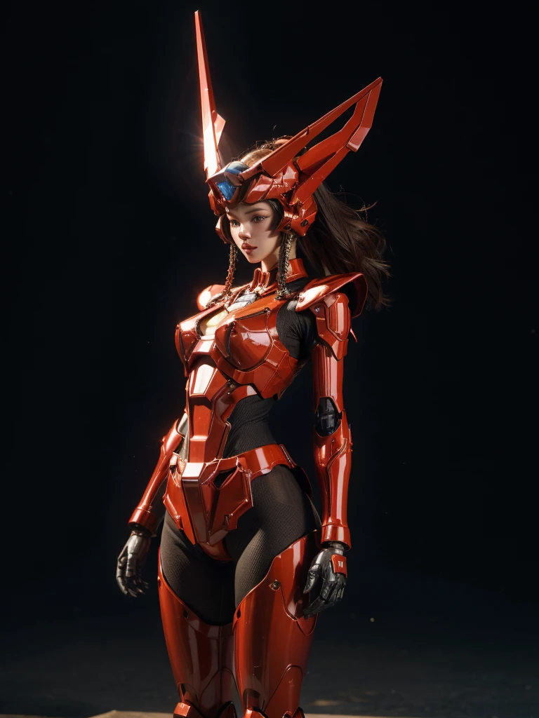 Textured skin, Super Detail, high details, High quality, Best Quality, hight resolution, 1080p, Gorgeous beauty、Girl with Beautiful Mecha Body、(Gundam) Girl with robot body