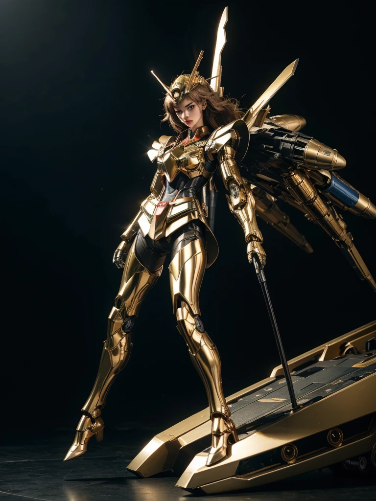 Textured skin, Super Detail, high details, High quality, Best Quality, hight resolution, 1080p, Gorgeous beauty、Girl with Beautiful Mecha Body、(Gundam) Girl with robot body