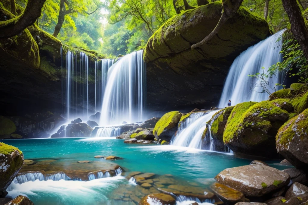 (Highest quality, 4K, 8K, High resolution, masterpiece: 1.2), Super detailed, (Realistic, photoRealistic, photoRealistic: 1.37), huge waterfall, Picturesque landscapes, Natural wonders, Serene atmosphere, Majestic Beauty,
Carbonated water, mist, crystal clear pool,
Lush greenery, Wild nature, Pristine environment, nature's masterpiece,
waterfall, Powerful and elegant,
wood々Sunlight shining through, Light up the scene.
Rainbow arching over the waterfall, Give it a magical touch.
Water-covered rocks and moss,
The gentle melody of flowing water,
Amazing view from the top,
Clear blue sky reflected in the pool,
Fascinating and attractive,
waterfall surrounded by mountains,
calm and relax,
Natural wondersを捉える,
Impressive and impressive,
Landscape paintings come to life,
Dreamscape.