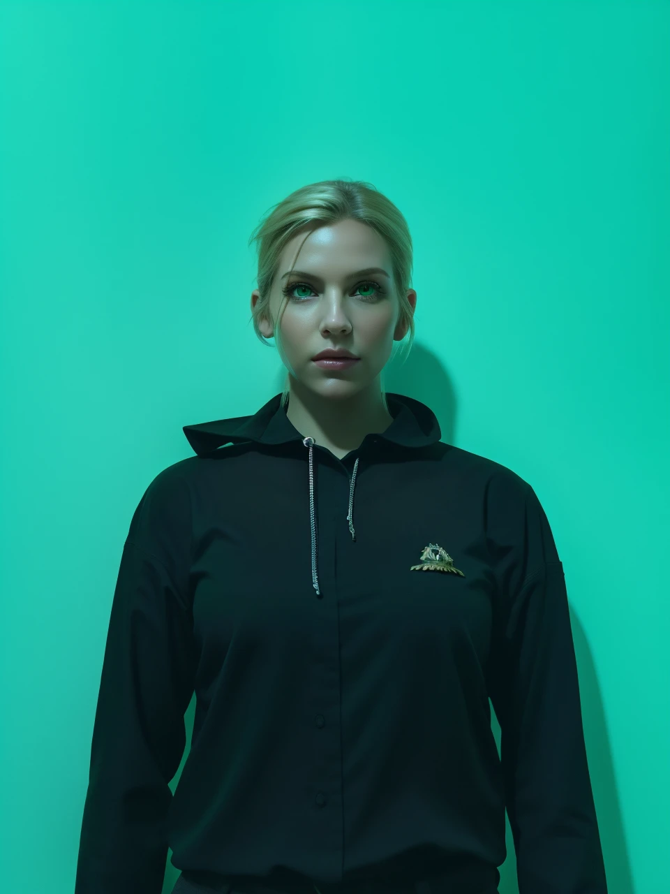Best quality, artwork, eye reflection, Best quality, artwork, mercy eye reflection, alone, perfect sculptural body, blonde, Overwatch mercy style hairstyle, green eyes, two arms, clothes with tomb raider style neckline, utilitarian belt, alone, control room, 8k, artwork, high resolution, absurdities, natural volumetric lighting and better shadows, deep depth of field, sharp focus, dirty face, super hot, medium breasts, warhammer elements 40k , hyper detailed scenery, Goddess