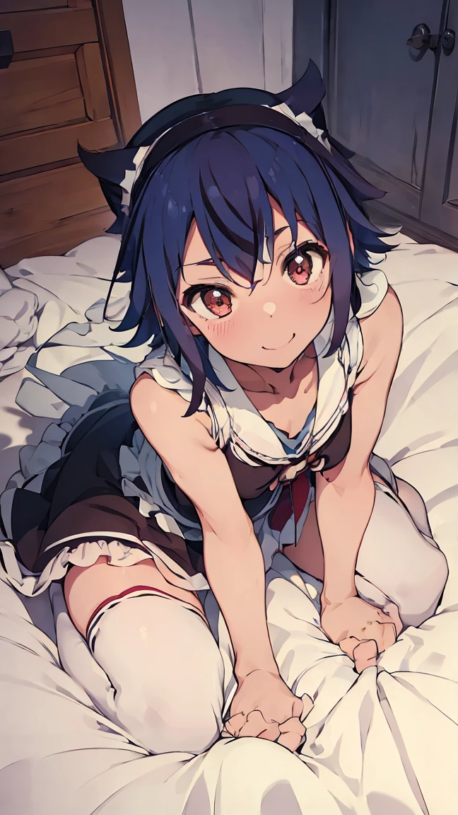 Browsing Caution,1 Girl,Lying down,((Raise both legs)),panties,Have sex,Light blue hair,Light pink hairstyles,Cat ear,Pink Eyes,light blue lolita,White socks,,Pink ribbon,Laughing with your mouth open,Best image quality,Highest quality