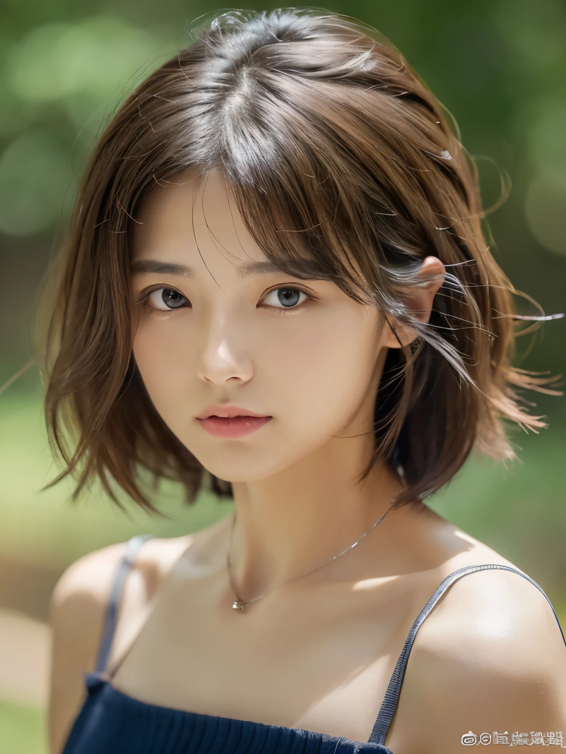 (top-quality、8K、32K、masterpiece、nffsw:1.2)、cute little japanese women photos、large full breasts、very short bobbed hair、The upper part of the body、sface focus、Oversized_Sweaters、a necklace、simple background、From above、looking at the viewerix4、(8K、Raw photography、top-quality、masterpiece:1.2)、(realisitic、Photorealsitic:1.37)、1girl in、cute little、profetional lighting、photon maping、physically-based renderingt、Gradient Brunette Hair、short curly hair、a handsome、Girly、superior image quality、hight resolution、1080p、(Clear face)、(Detailed face description)、(Detailed hand description)、(masuter piece)、(Exquisite CG)、 extreme light and shadows、hair messy、masterpiece、lush detail、(Exquisite facial features)、(The highest image quality)、(masterpiece)、(A detailed eye)、Looking forward to your eyes、Delicate collarbones、Poses variadas、don't watch mela、profile、white walls、(white walls room with window)、Autumn clothes、Winter clothes、simple a necklace、T-shirt