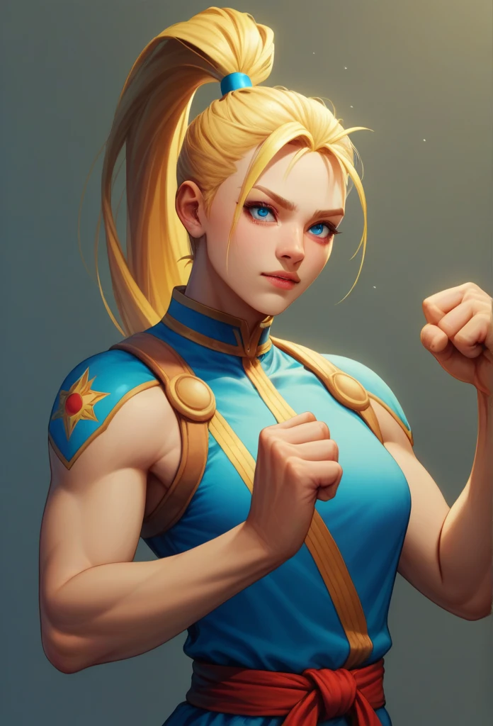 ((best quality)), ((masterpiece)), ((realistic)), (detailed), highly detailed skin, 1girl, cammy white, street fighter 6, facing the viewer, fit body, stunning gradient colors, no watermark signature, detailed background, gym, insanely detailed, , ((masterpiece)), absurdres, HDR