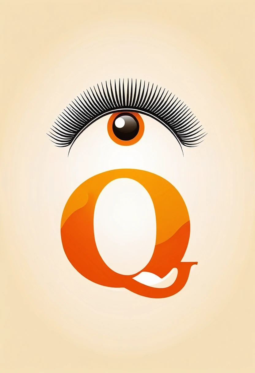 (flat style logo design) Style: Modern, elegant, sophisticated
Primary colors: orange,
Design requirements:
Combine the letter "Q" and the eyelash symbol harmoniously.
((The eyelash image must be smoothly and reasonably combined into the letter "Q".)), The letter "Q" must be soft and luxuriously stylized to match the eyelashes
The eyelash symbol should be creatively integrated into the letter "Q".
The rest of the "Quinlash" should use an elegant, readable font.
The logo should reflect the professionalism and sophistication of the beauty brand.
Consider adding shadow effects or gradients to create depth and emphasis.