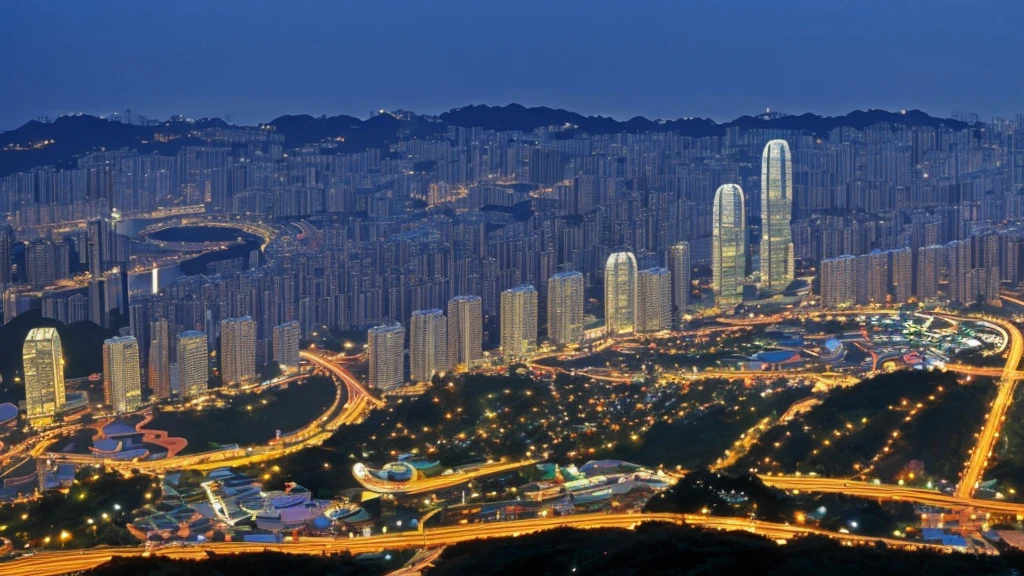 Night view of Hong Kong in the 1980s