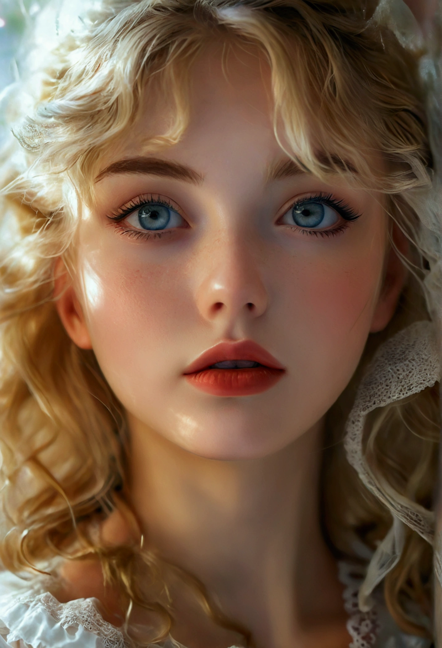 1girl, 16 year old girl, blonde hair, white stockings, low angle, perfect feet, skirt, blouse, detailed face, beautiful detailed eyes, beautiful detailed lips, extremely detailed eyes and face, long eyelashes, (best quality,4k,8k,highres,masterpiece:1.2),ultra-detailed,(realistic,photorealistic,photo-realistic:1.37), digital painting, soft lighting, warm colors, cinematic, beauty portrait