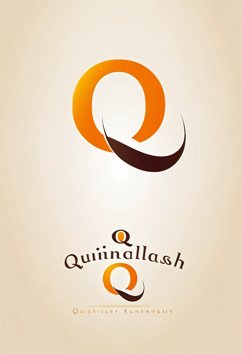 (flat style logo design) Style: Modern, elegant, sophisticated
Primary colors: orange,
Design requirements:
Combine the letter "Q" and the eyelash symbol harmoniously.
((The eyelash image must be smoothly and reasonably combined into the letter "Q".)), The letter "Q" must be soft and luxuriously stylized to match the eyelashes
The eyelash symbol should be creatively integrated into the letter "Q".
The rest of the "Quinlash" should use an elegant, readable font.
The logo should reflect the professionalism and sophistication of the beauty brand.
Consider adding shadow effects or gradients to create depth and emphasis.