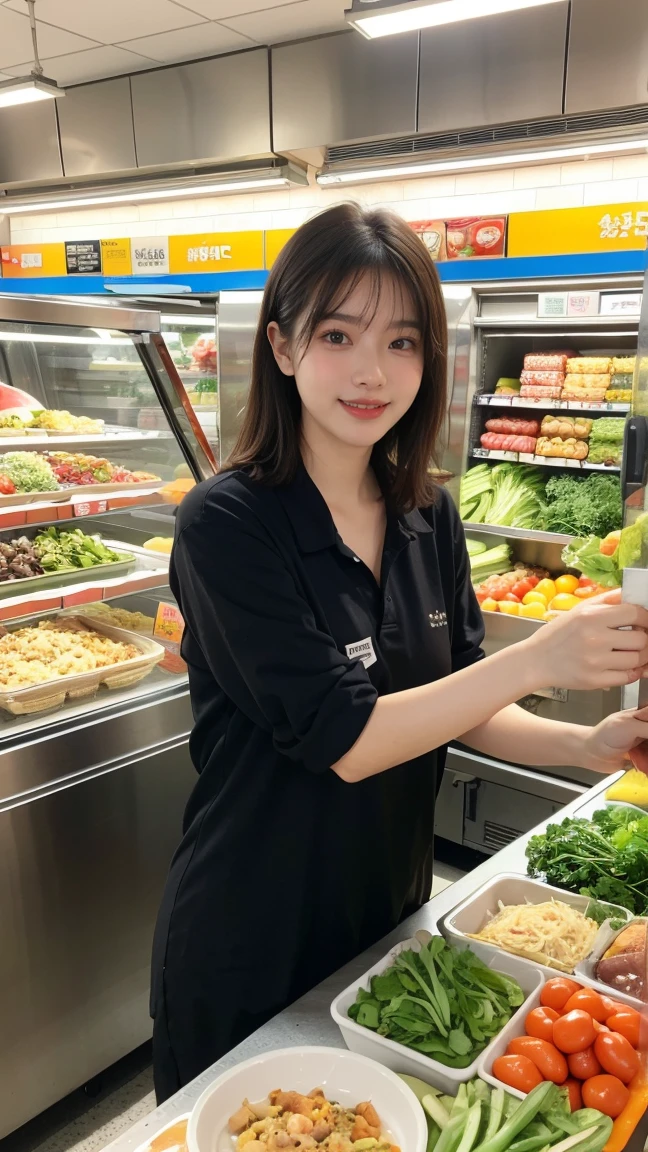 The Subway store is always filled with the fresh scent of vegetables. Today, seeking a little refreshment amid a busy day, you push open the door. In front of the counter, a beautiful array of colorful vegetables and toppings is displayed. The staff welcomes you with a smile.