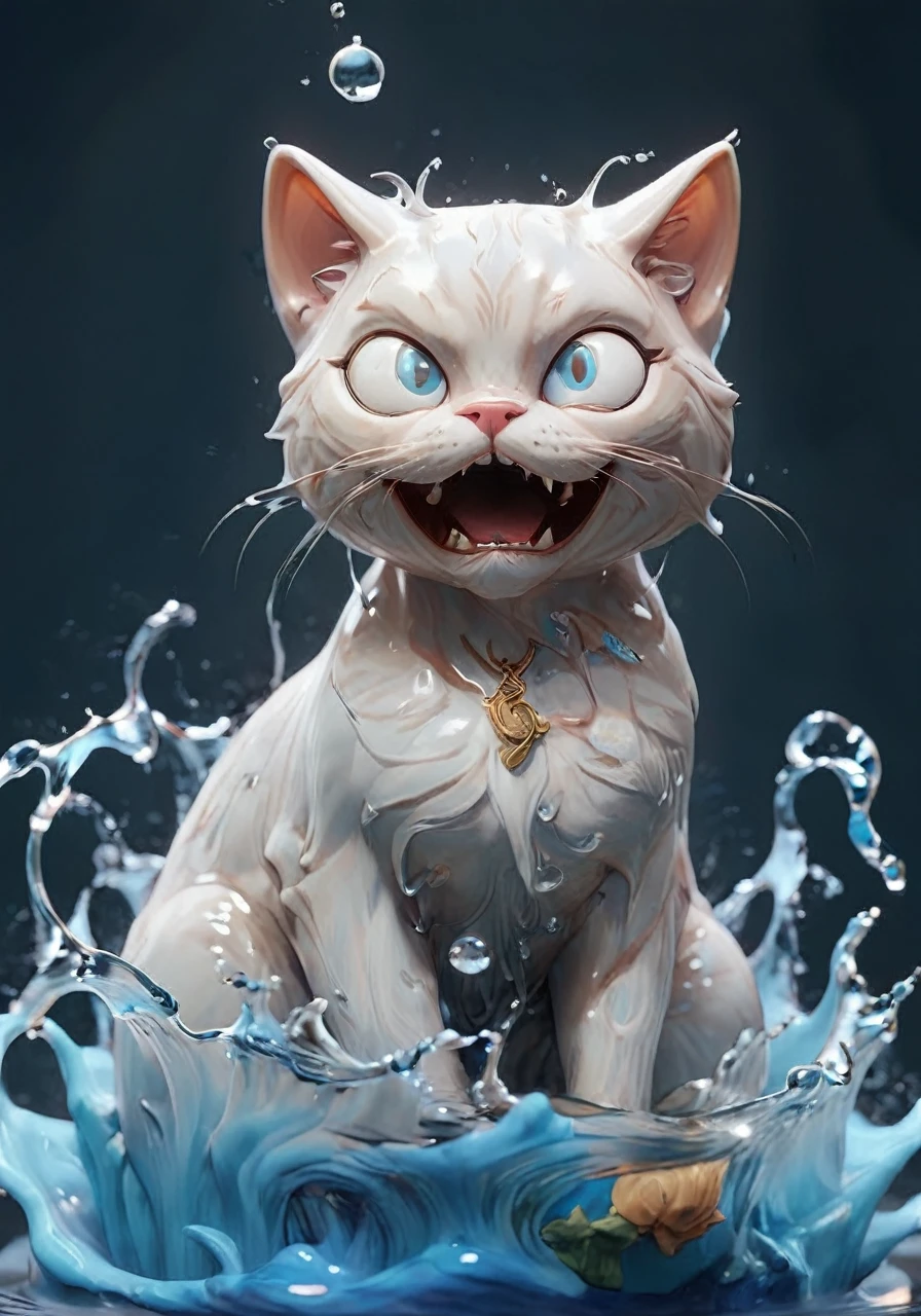 (masterpiece, high quality, 最high quality, Official Art, Beauty and aesthetics:1.2),water element,a Cat made of water,water,(Cat:1.2),