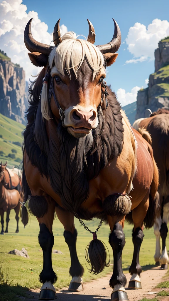 SPANISH OX SPANISH FALG IN BACKROUND
