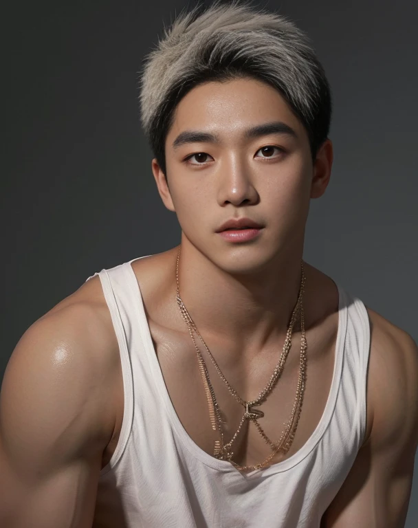 oppav3, (masterpiece, ultra quality, high resolution, 8k, intricate: 1.2), (detailed face:1.2), handsome, detailed skin, pores, absurdres , hunk, muscle, working out, , pectorals, muscle, 1boy, male focus, ((realistic)), abs, good lighting quality, muscle veins, ((pale skin)), flexing, balanced eyes,