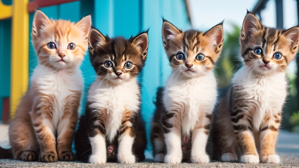 create an image demonstrating the style of ((Key West Kittens)) style, Hyperrealism, 8K high resolution, Vibrant colors, Sharp focus, Very detailed