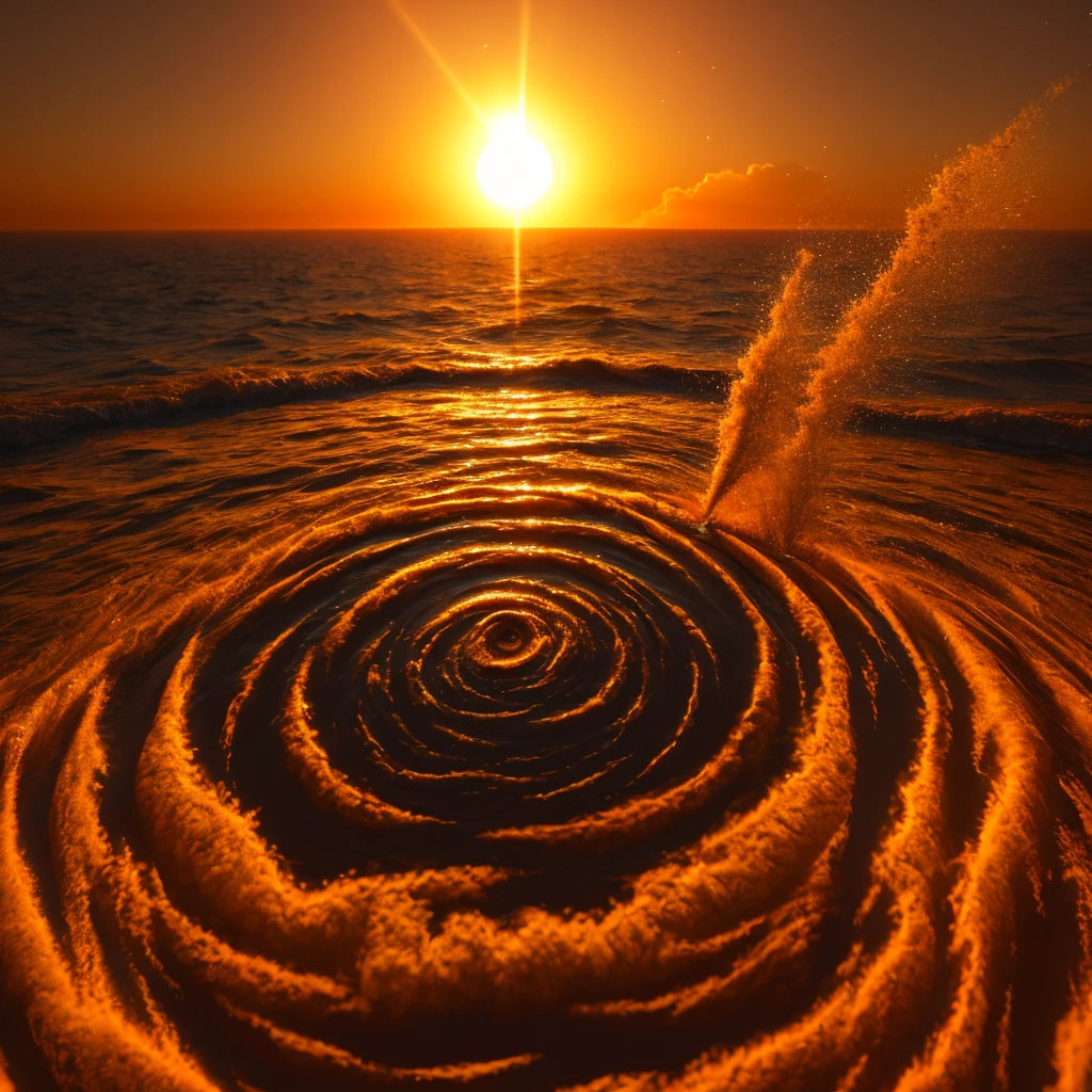 Create a highly detailed 3d cymatic image of the sound that the sun makes