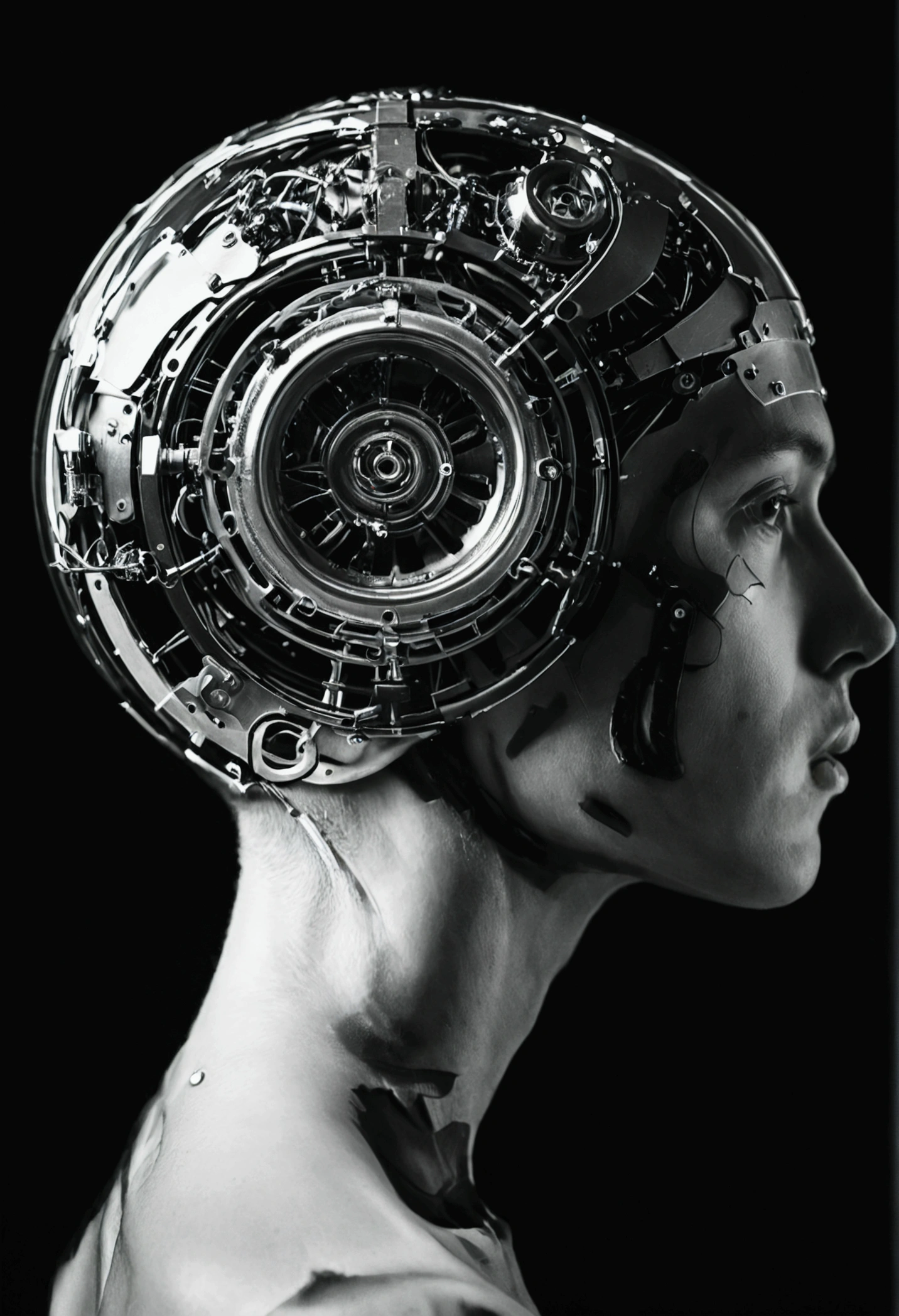cover magazine, a skeleton with a futuristic background , poster art, computer art, cyberpunk