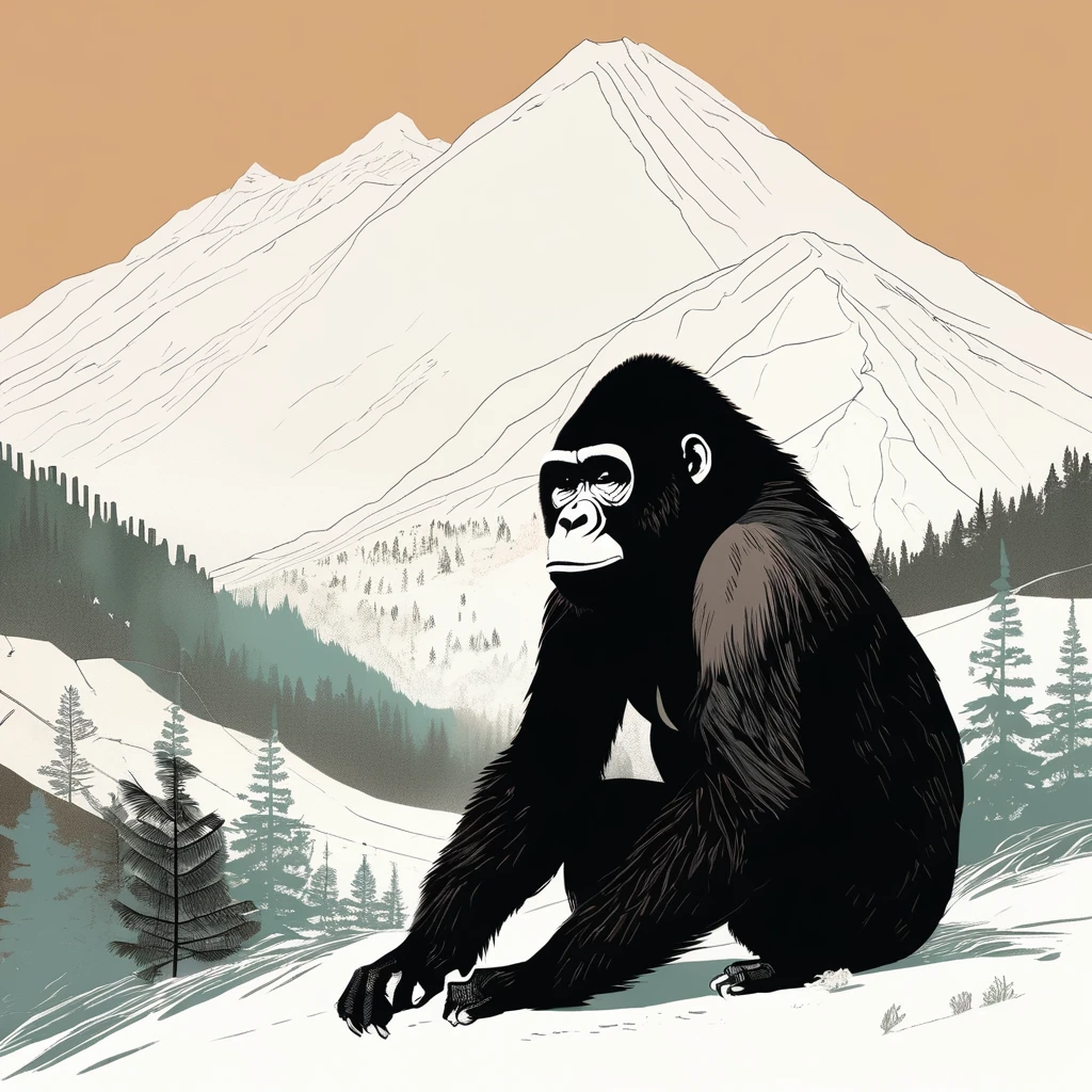 gorilla-like , sweet,art by Sophie Roach , art by Jon Klassen , art by Michael Cho , art by Sophie Roach、sunglasses,campimg,smoking,mountain climbing