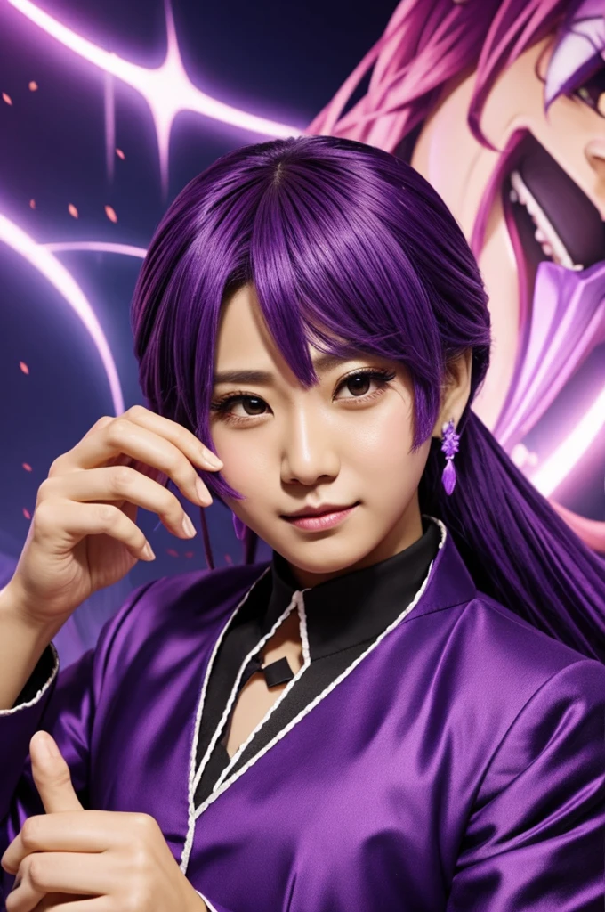 Gojo throwing a purple at sukuna
