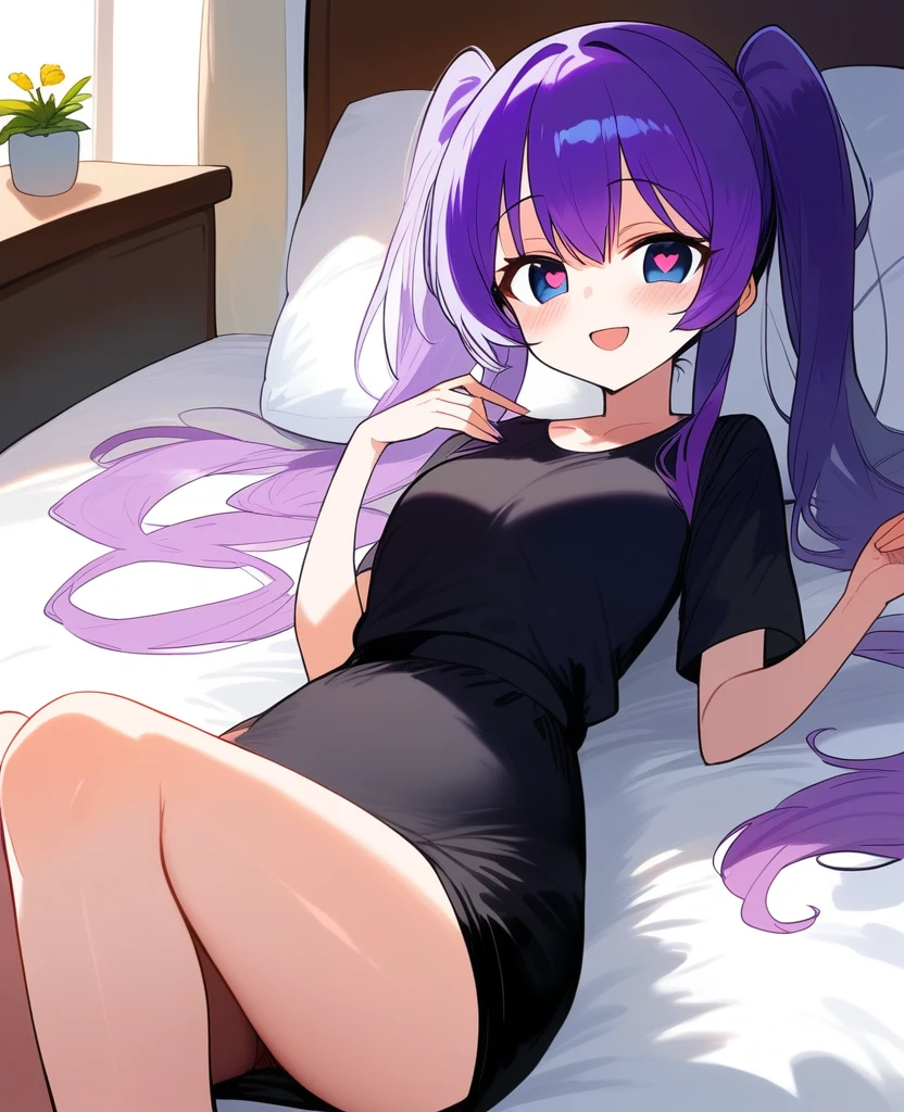 anime　Mermaid Girl　hoodie　Lying down with purple hair　Blue Tail