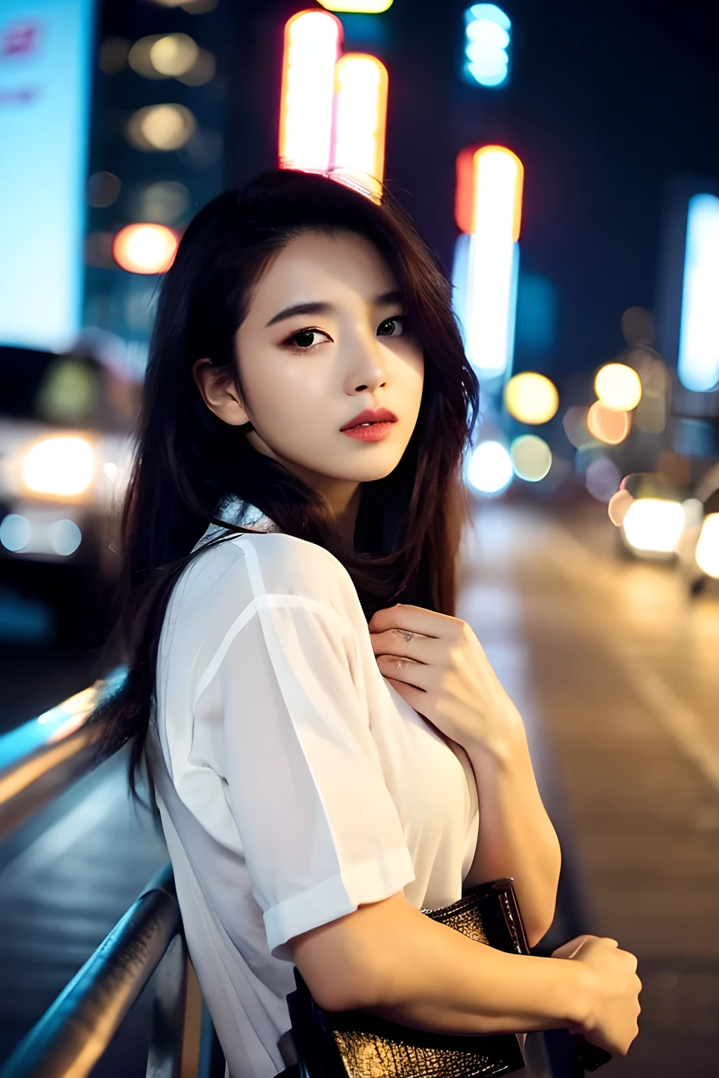 realistic young girl, beautiful detailed eyes, beautiful detailed lips, extremely detailed eyes and face, longeyelashes, 1girl, short black sleeve shirt, short jeans, visible legs, slim figure, photorealistic, 8k, hyper detailed, masterpiece, cinematic lighting, vibrant colors, dramatic lighting, dramatic pose, elegant, fashion style, natural light