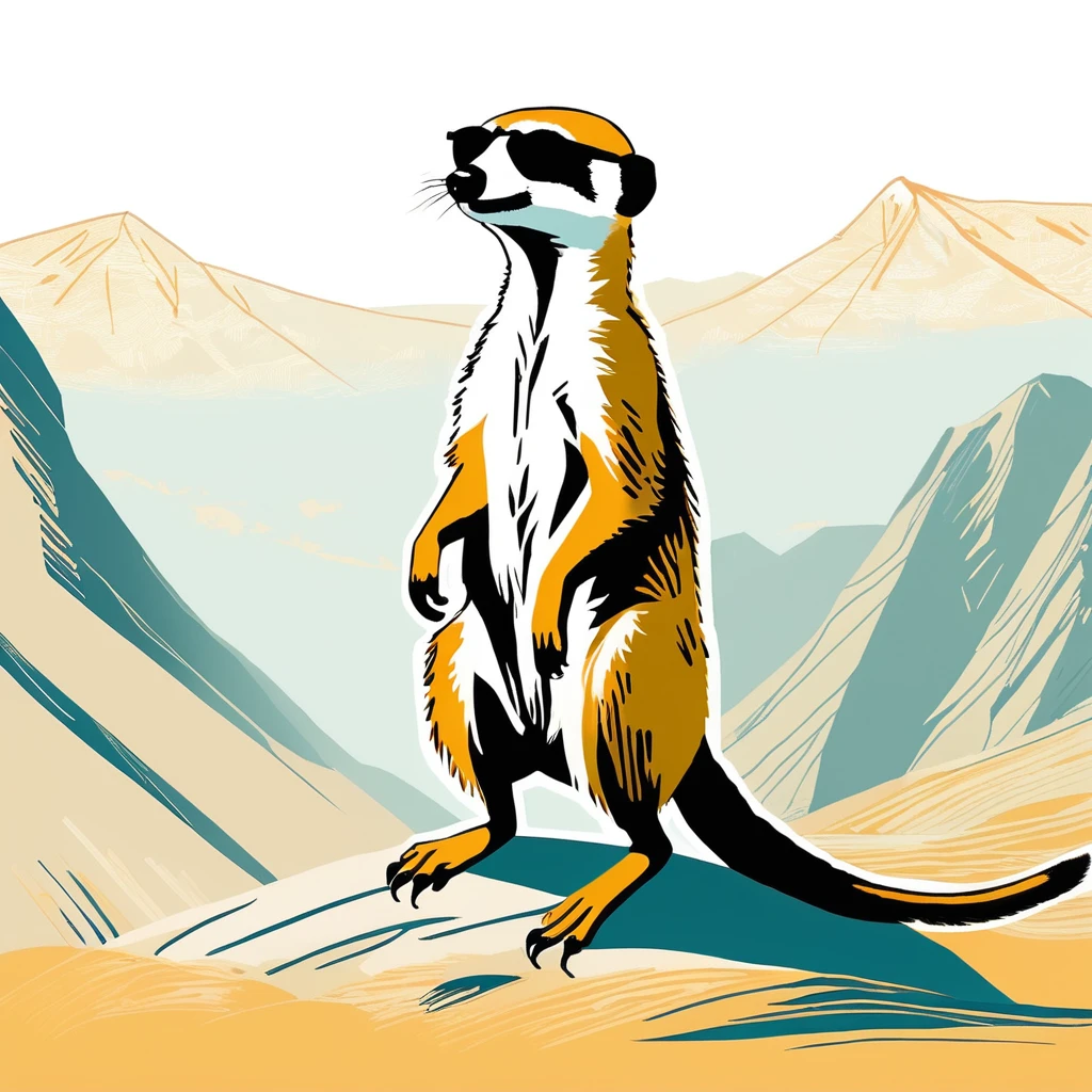 meerkat-like , sweet,art by Sophie Roach , art by Jon Klassen , art by Michael Cho , art by Sophie Roach、sunglasses,campimg,smoking,mountain climbing