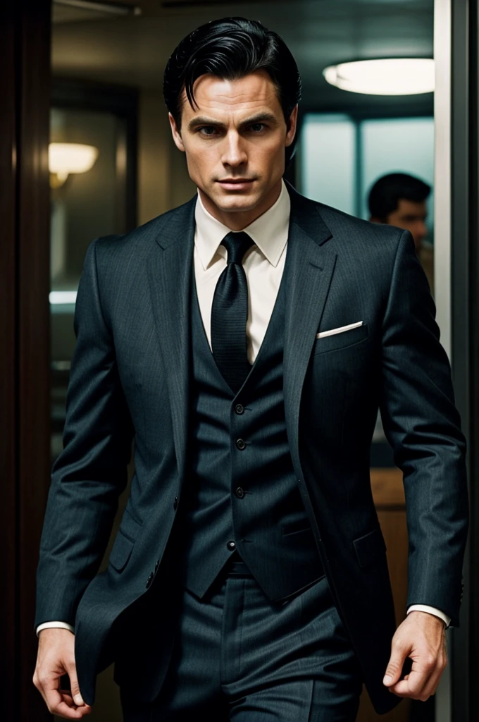 Someone like Bruce Wayne in suit but retro