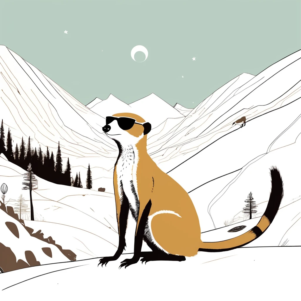 two,meerkat-like , sweet,art by Sophie Roach , art by Jon Klassen , art by Michael Cho , art by Sophie Roach、sunglasses,campimg,smoking,mountain climbing