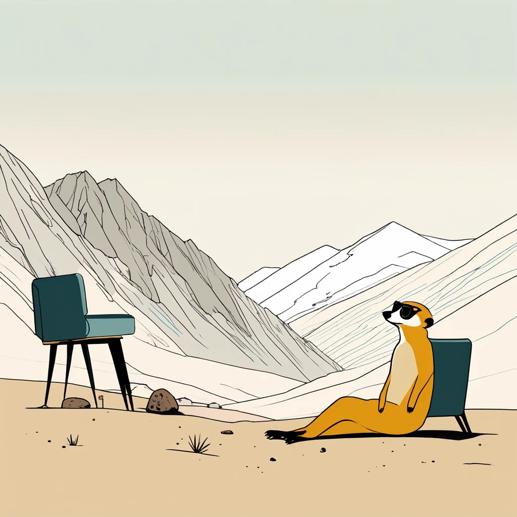 two,meerkat-like , sweet,art by Sophie Roach , art by Jon Klassen , art by Michael Cho , art by Sophie Roach、sunglasses,campimg,smoking,mountain climbing
