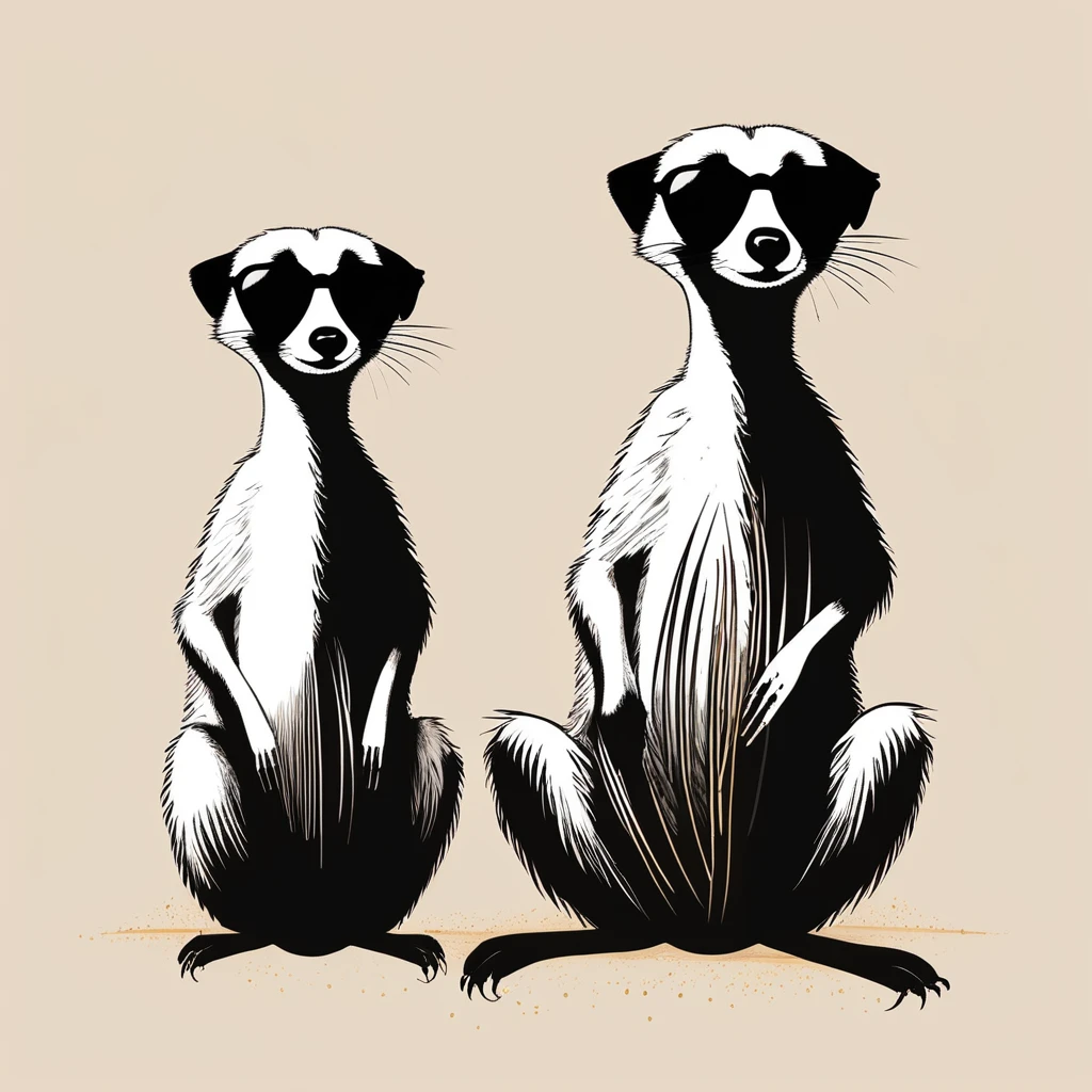 two,meerkat-like , sweet,art by Sophie Roach , art by Jon Klassen , art by Michael Cho , art by Sophie Roach、sunglasses,campimg,smoking,