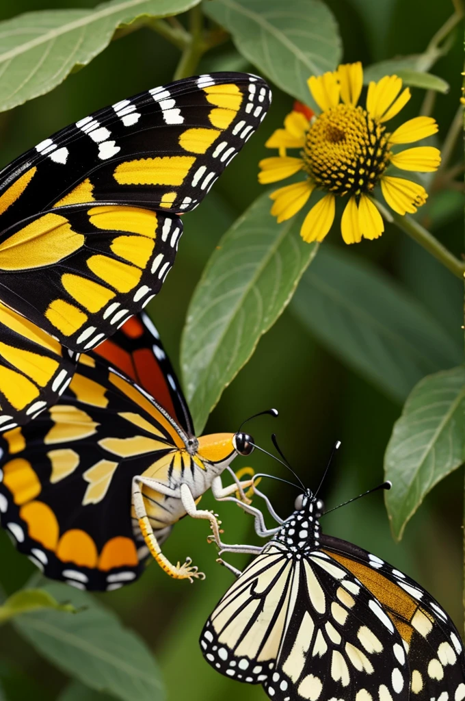 Butterfly eating a gecko