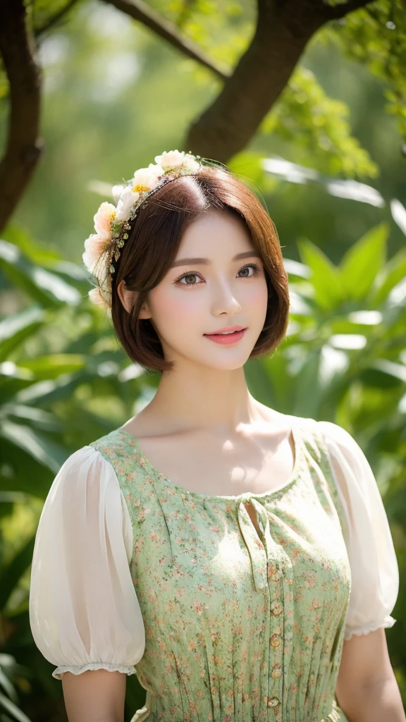 (real, High resolution:1.3), short hair, blouse:1.2,Male body with female face、A dainty man dressed as a woman、Natural photography、Transsexual、ultra High quality、Cross-dressing men