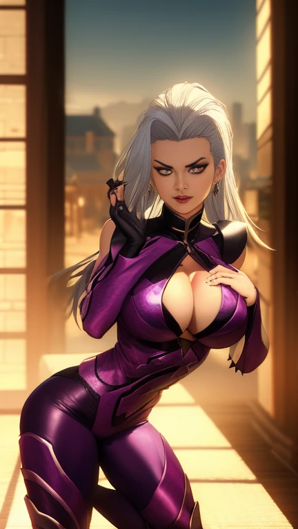 Sindel has large breasts