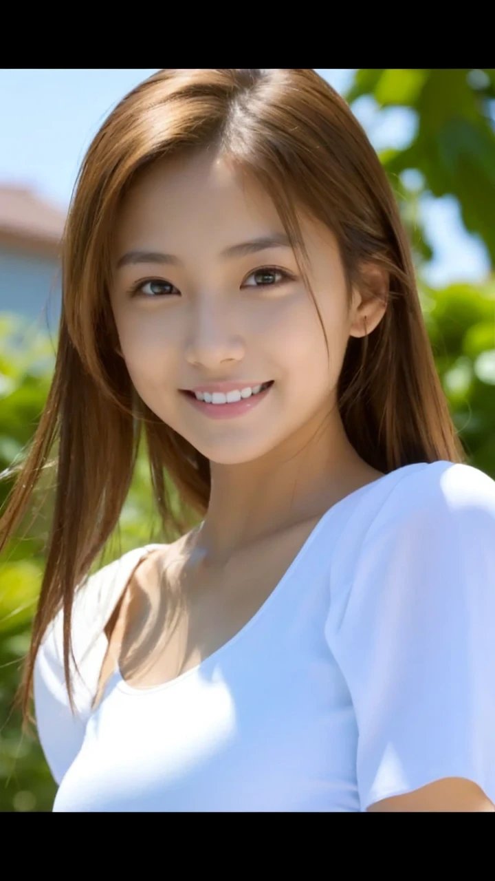 High resolution, 32k, beautiful, female, 20 years old, tanned skin, smiling, double,Camera is from bottom to top, whole body, gravure, Fcup
black swimsuit, torn swimsuit