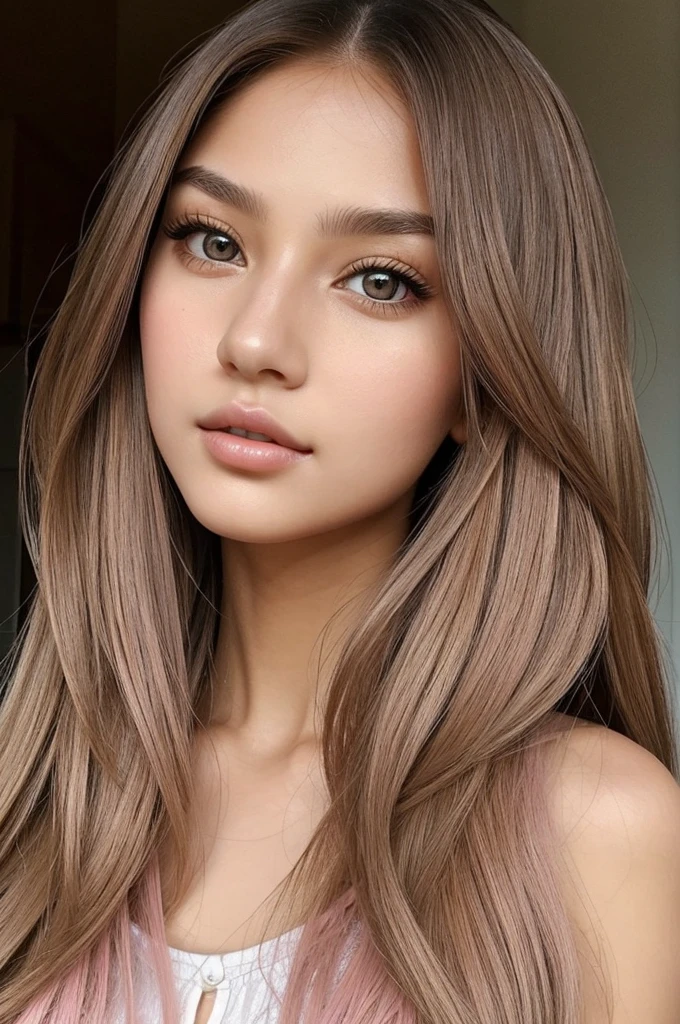((best quality)), ((masterpiece)), (detailed), perfect face
-A girl with a ash colored long hair, Doe shaped eyes, brown eyes, slim nose and a perfect pink lips. DETAILED