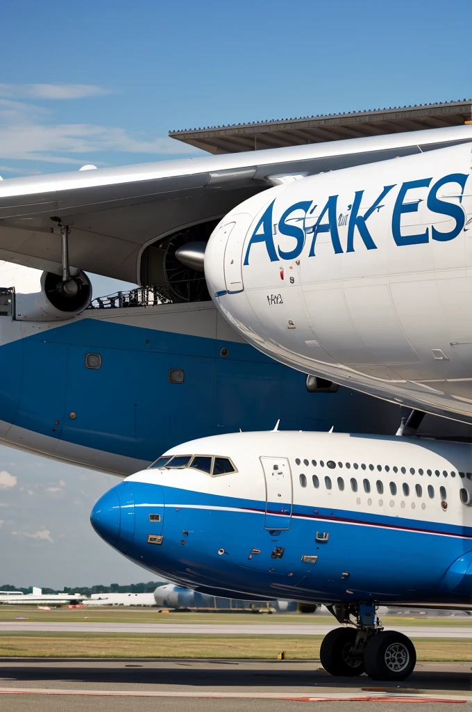 A passenger aeroplane written Stephanie on the sides 