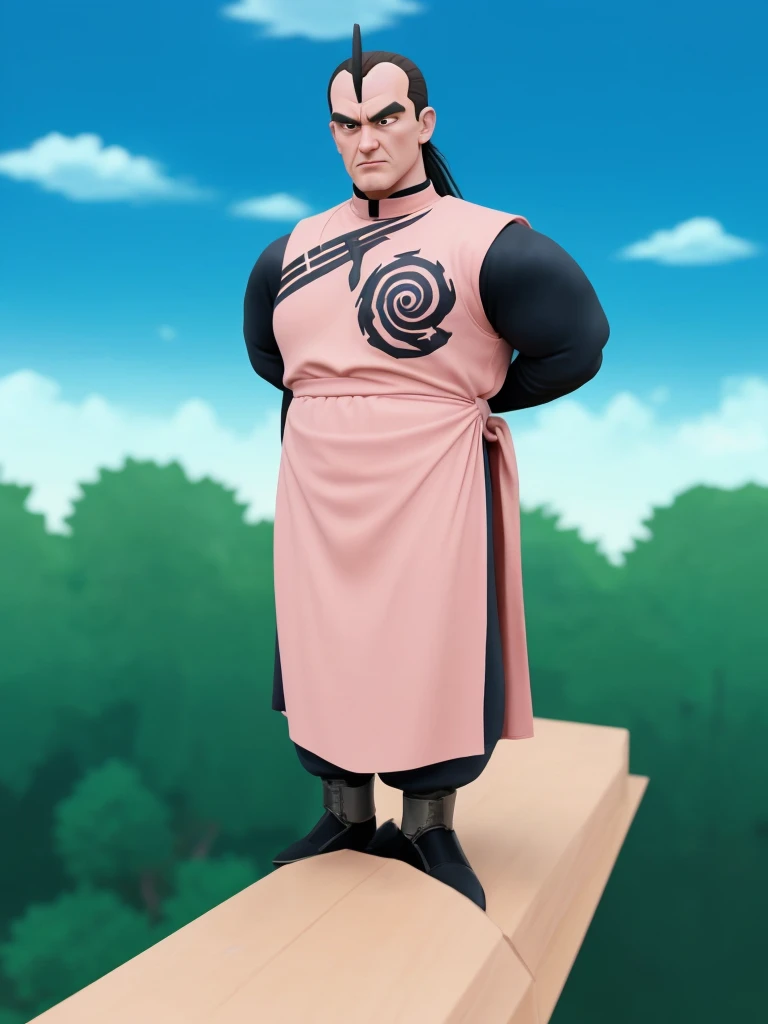 Tao Pai Pai is a character from the anime and manga series Dragon Ball.. He is an extremely skilled and dangerous hitman..
Tao Pai Pai is a tall and thin man., with an athletic and muscular build. He has a bald spot on the top of his head and has long dark hair that falls down his back.. His eyes are small and sharp, and has a tattoo in the shape of a spiral on his forehead.
He wears a dark blue suit, with black boots and white gloves. Carry a large backpack with a built-in antenna, which he uses to fly at high speed and perform surprise attacks. He always carries his characteristic saber on his belt., an extremely sharp sword that he uses masterfully in combat.
Tao Pai Pai is an enemy feared for his brutality and lethal combat skills.. His relentless determination and ruthless nature make him one of the most dangerous villains in Dragon Ball.. Hyperrealistic image in full hd
