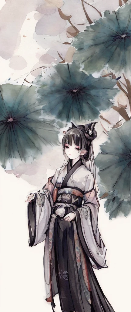 ((4k,masterpiece,best quality)), shuimobysim, traditional chinese ink painting, lotus,  hanfu, maxiskit, dress conservatively
1 boy, solo, white hair, fox ears, white,  fish, many fish near boy, look at viewer, tease,onee-shota,